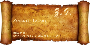 Zombai Ixion névjegykártya